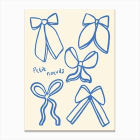 Blue Little Bows French Print Canvas Print