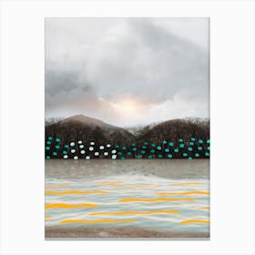 Dots And Waves In The River Canvas Print
