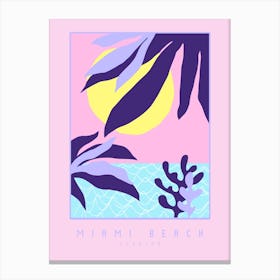 Miami Beach Matisse Cutout Palm Canvas Print