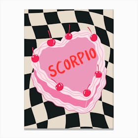 Scorpio Zodiac Heart Cake Canvas Print