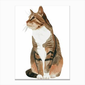 American Bobtail Cat Clipart Illustration 9 Canvas Print