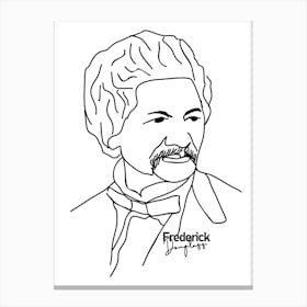 Frederick Douglass in Monoline Art Canvas Print