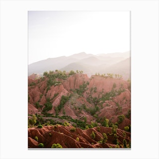Red Atlas Mountains Of Ourika Morocco Canvas Print