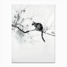 Cat On A Tree Branch Canvas Print