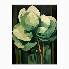 Modern Abstract Cactus Painting Acanthocalycium Cactus 2 Canvas Print