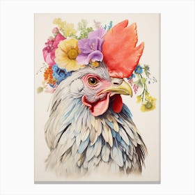 Bird With A Flower Crown Chicken 3 Canvas Print