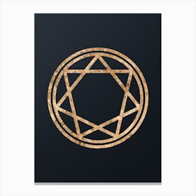 Geometric Gold Glyph on Dark Teal n.0113 Canvas Print