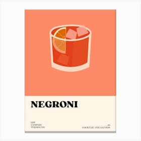 Negroni Cocktail Art Print Canvas Print