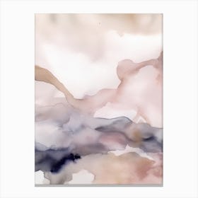 Watercolour Abstract Pink And Beige 4 Canvas Print
