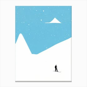 Riksgränsen Minimal Skiing Poster Canvas Print
