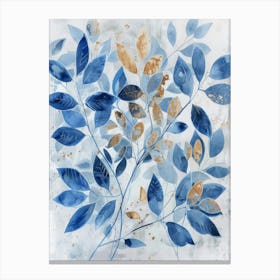 Blue Leaves 9 Canvas Print