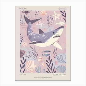 Purple Scalloped Hammerhead Shark 1 Poster Canvas Print