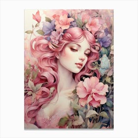 Pink Haired Girl Canvas Print