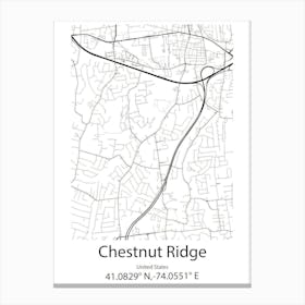 Chestnut Ridge,United States Minimalist Map Canvas Print