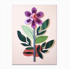 Cut Out Style Flower Art Lilac 2 Canvas Print
