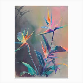 Iridescent Flower Bird Of Paradise 4 Canvas Print