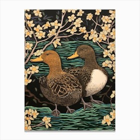 Art Nouveau Birds Poster Duck 3 Canvas Print