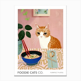 Foodie Cats Co Cat And Ramen 3 Canvas Print