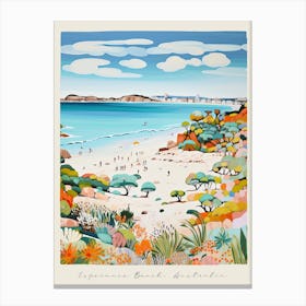Poster Of Esperance Beach, Australia, Matisse And Rousseau Style 1 Canvas Print