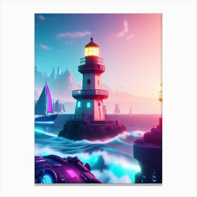 Lighthouse In The Sky Canvas Print