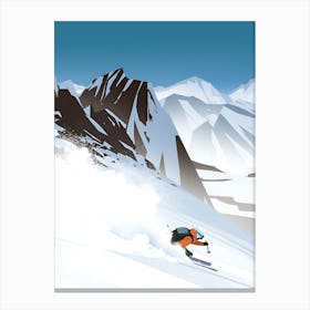 Skier On The Slopes 2 Canvas Print