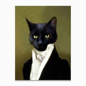 Mister Boy In Black Cat Pet Portraits Canvas Print
