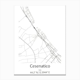 Cesenatico,Italy Minimalist Map Canvas Print