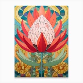 Flower Motif Painting Protea Canvas Print