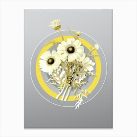 Botanical Chrysanthemum in Yellow and Gray Gradient n.418 Canvas Print