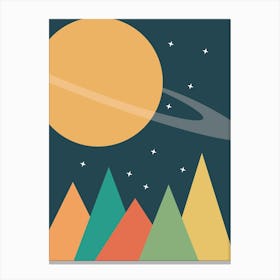 Space Mountains - Kids Space Canvas Print