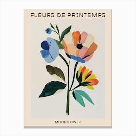 Spring Floral French Poster  Moonflower 1 Canvas Print