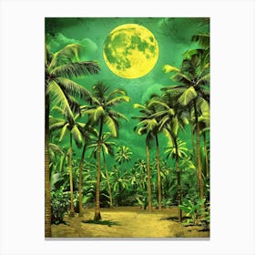 Tropical Jungle Full Moon Canvas Print