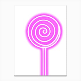 Neon Pink Lollipop Canvas Print