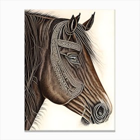 Embroideredbrownhorse Canvas Print