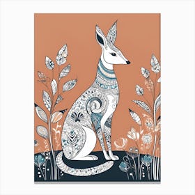 Kangaroo folk art, 1135 Canvas Print