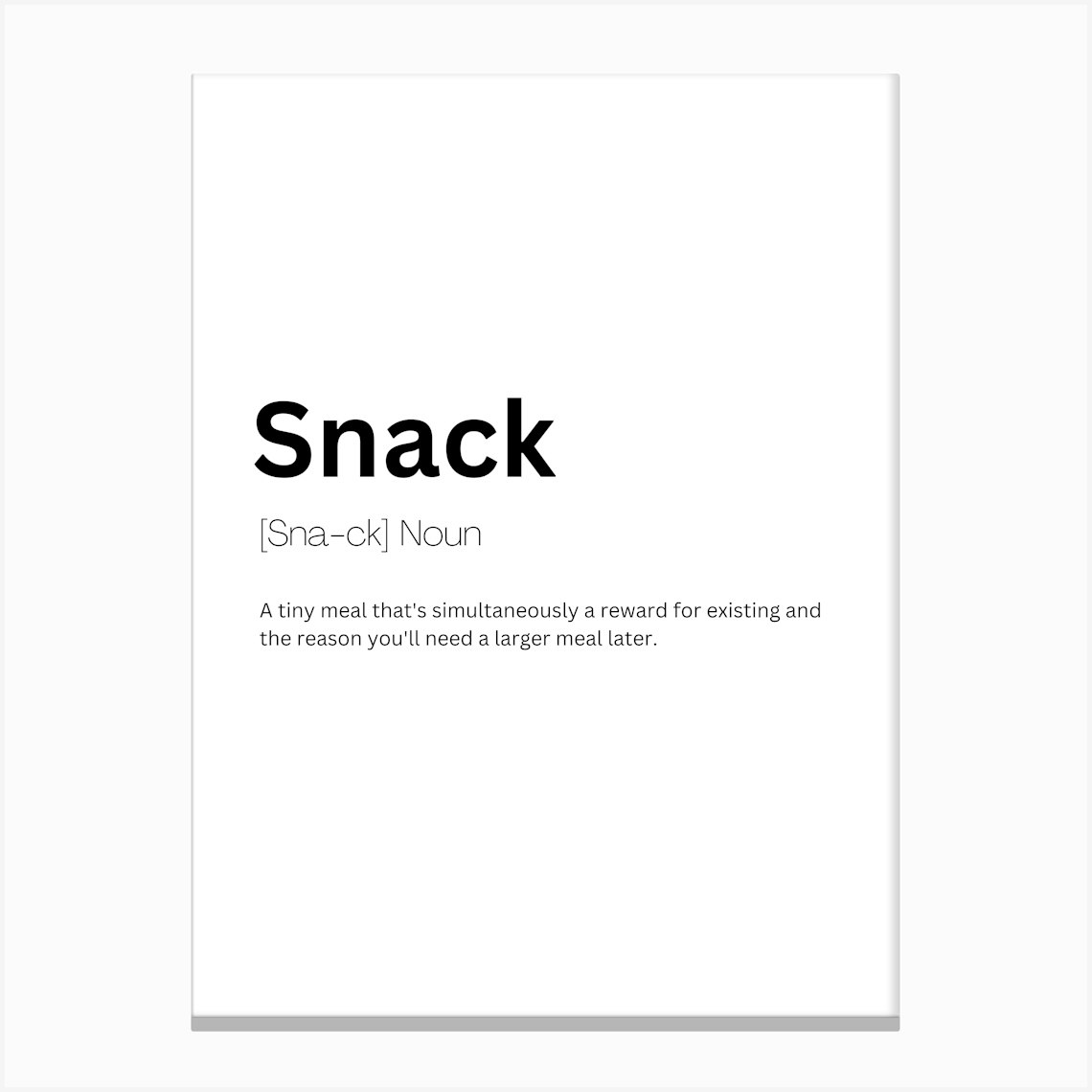 Snack Definition Meaning Canvas Print by Kaigozen