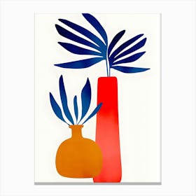 Vases And Palms Canvas Print