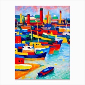 Port Of Dar Es Salaam Tanzania Brushwork Painting harbour Canvas Print