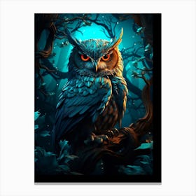 Owl In The Forest 3 Canvas Print