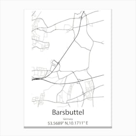 Barsbuttel,Germany Minimalist Map Canvas Print