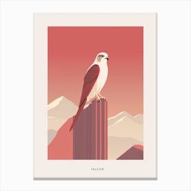 Minimalist Falcon 5 Bird Poster Canvas Print