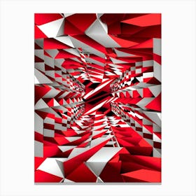 Abstract Red And White Pattern Canvas Print