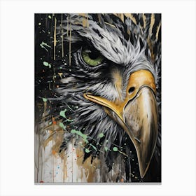 POWERFUL EAGLE CLOSE-UP STRIKING DIGITAL ART WITH SPLATTER EFFECTS Canvas Print