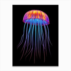 Box Jellyfish Neon Pop Art 1 Canvas Print