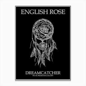 English Rose Dreamcatcher Line Drawing 3 Poster Inverted Canvas Print