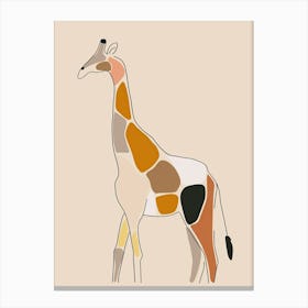 Giraffe - Boho, Line Art 27 Canvas Print