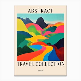 Abstract Travel Collection Poster Brazil 2 Canvas Print