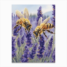 Colletidae Bee Storybook Illustration 15 Canvas Print