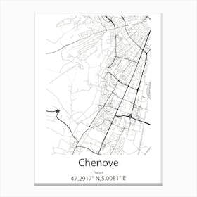 Chenove,France Minimalist Map Canvas Print