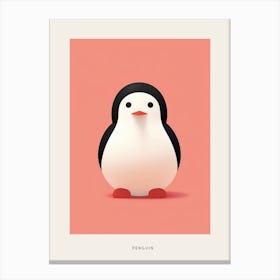 Minimalist Penguin Bird Poster Canvas Print